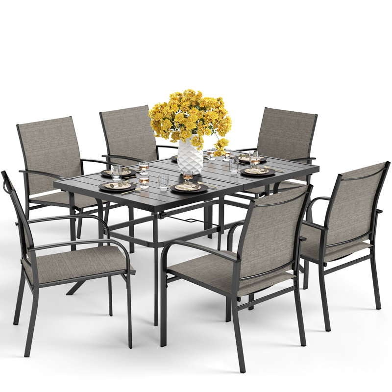 Salem 6 - Person Patio Dining Set with Rectangular Table
