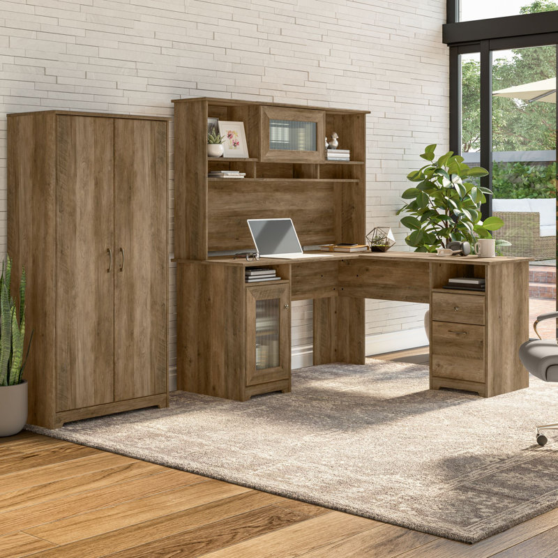 Katia 3 Piece Writing Desk Office Set, Reclaimed Pine