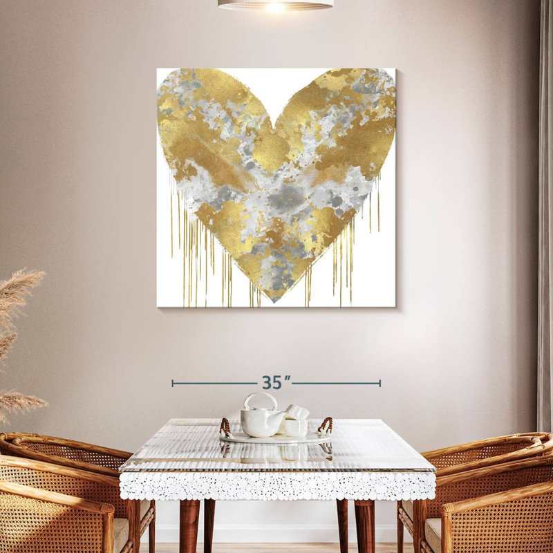 Hardie Big Hearted Silver And Gold, 39" H x 39" W