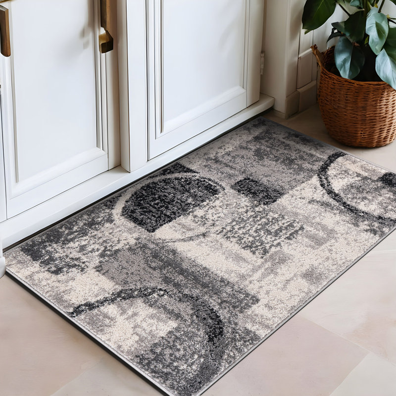 Tapis géométrique crème / noir / gris Bionda, Rectangle 2 pi x 3 pi