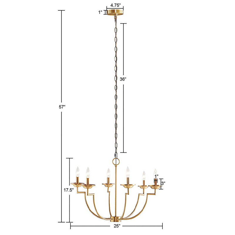 6-Light Traditional Candelabra Styled Chandelier