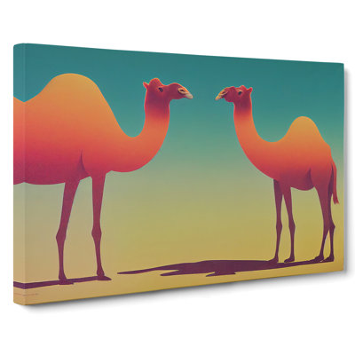 Two Camels - Wrapped Canvas