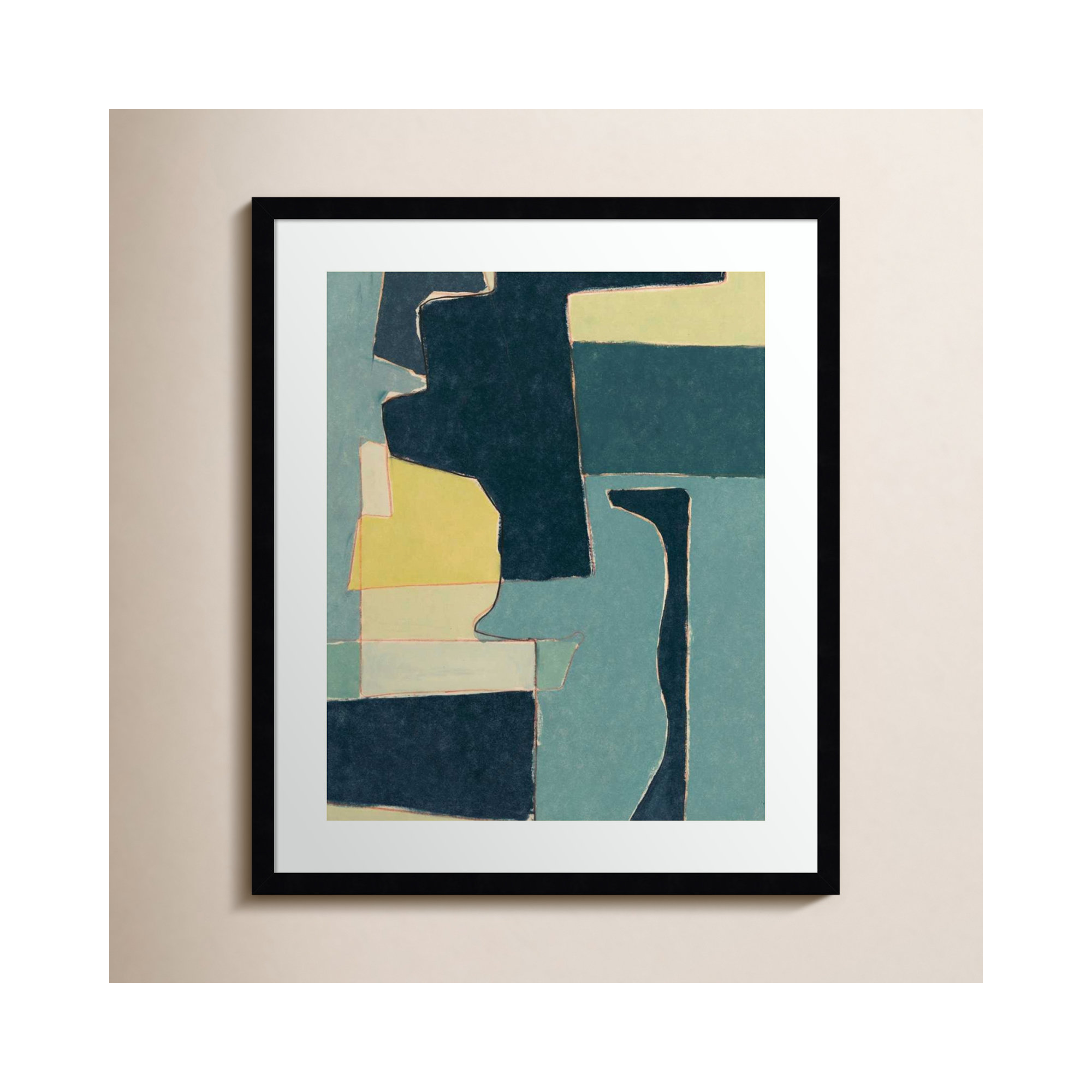 Blue Note II by Rob Delamater, 25" H x 21" W x 1" D, Black