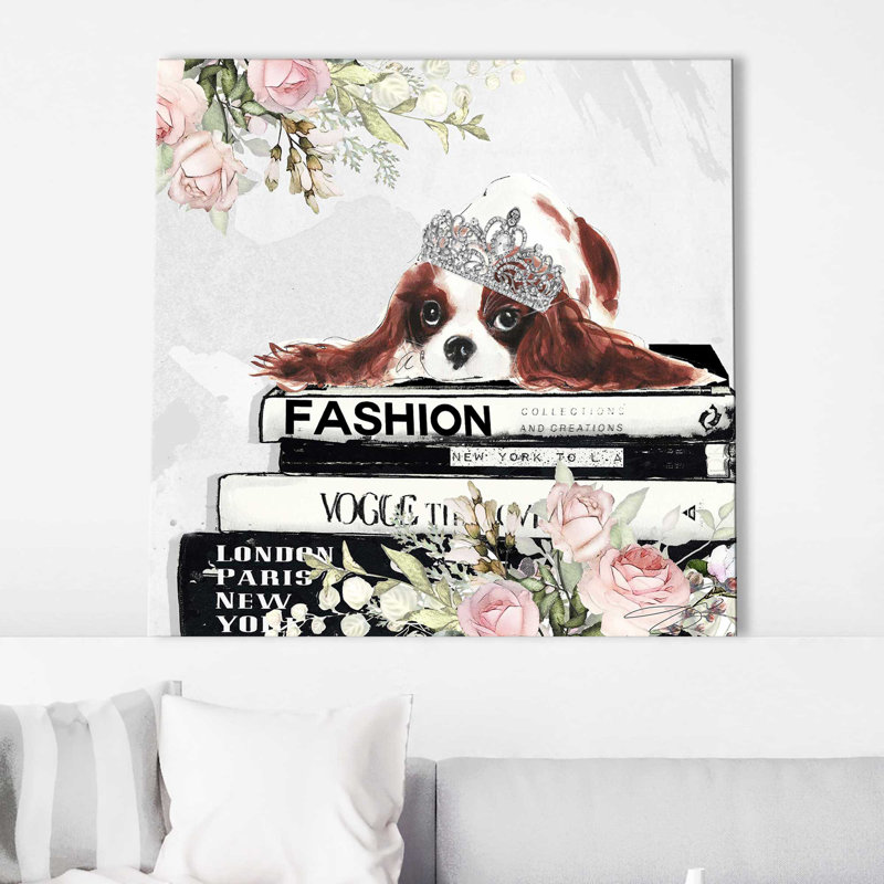 «King Charles Cavalier (Square)» par By Jodi - impression, Toile tendue, H 18" x l 18" x P 1"