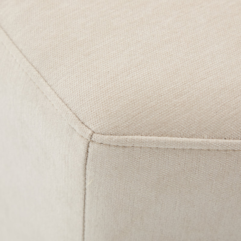 Repose-pieds rembourré Marlow, Chenille beige
