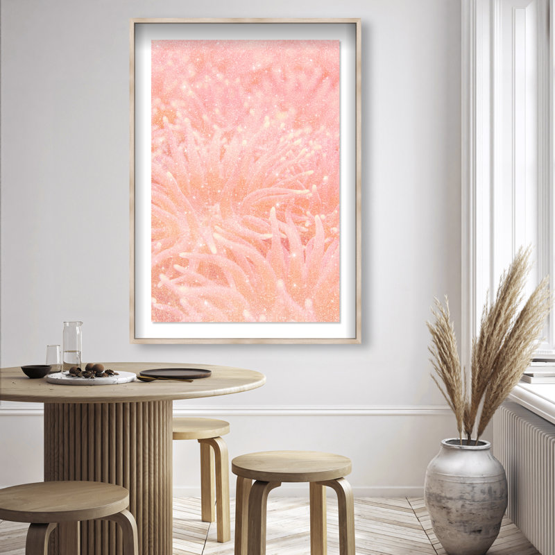 Deep Sea Flowers Print by Oliver Gal, 25.5"H x 17.5"W, Natural Oak Shadowbox