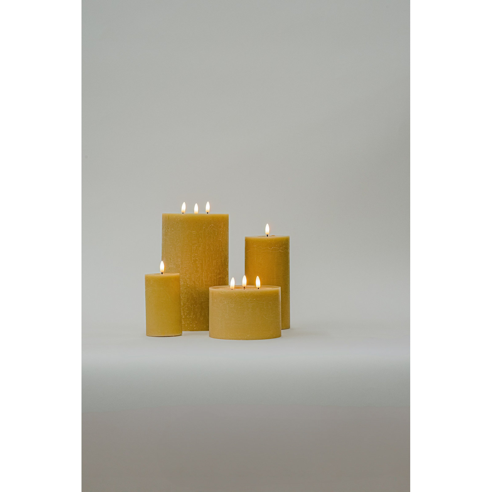 Small Flameless Pillar Candle, Yellow