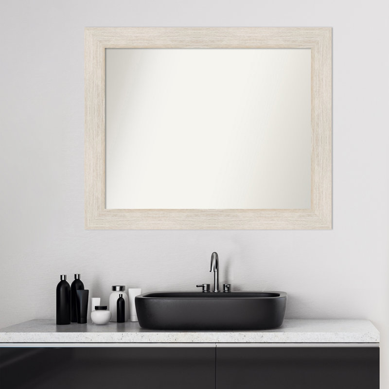 Miroir mural non biseauté en bois franc, H 27 po x l 33 po