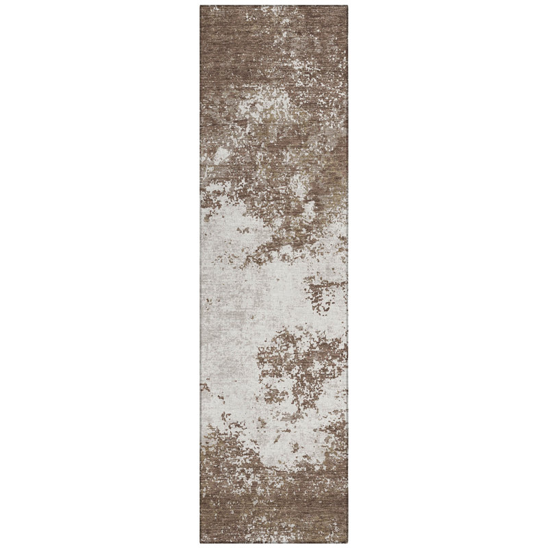Aera Brown Washable Indoor-Outdoor Rug - , 2'3" x 7'6"