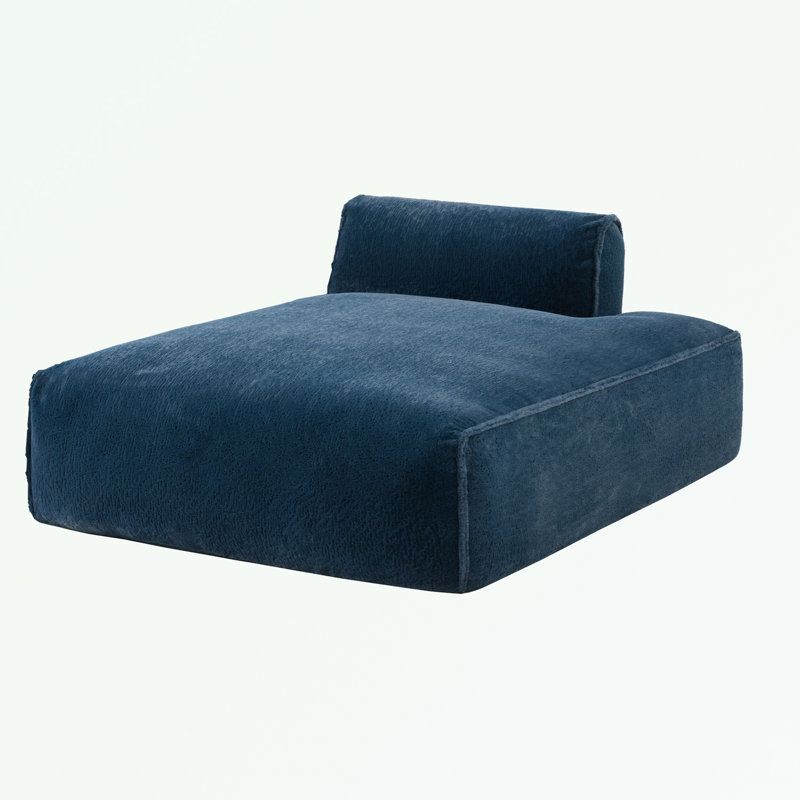 Modular Left-handed face Sofa with soft cushion, Dark Blue
