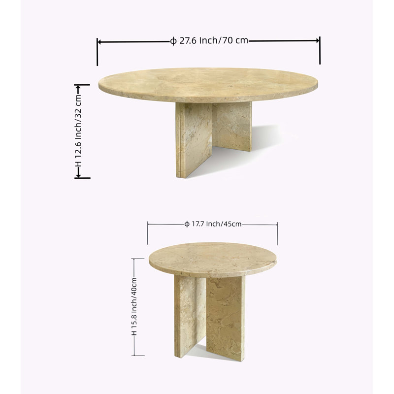 Exquisite Natural Marble Coffee Table Set, Blending Style and Functionality for a Sophisticated Living Space.