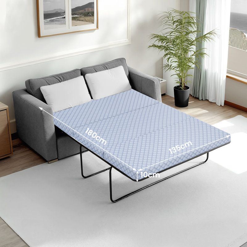 Foldable Sofa Bed Replacement Mattress Memory Foam 4 Inch Pull Out Sofa Bed, Sofa Not Included, Gray, 4" H x 53" W x 72" D