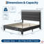 Structure de lit double / grand / très grand avec tête de lit ajustable et base de lit tapissier en lin-796864157