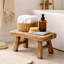 11-inch W Rustic Vintage Mini Stool Rectangular Wooden Accent with Weathered Natural Finish