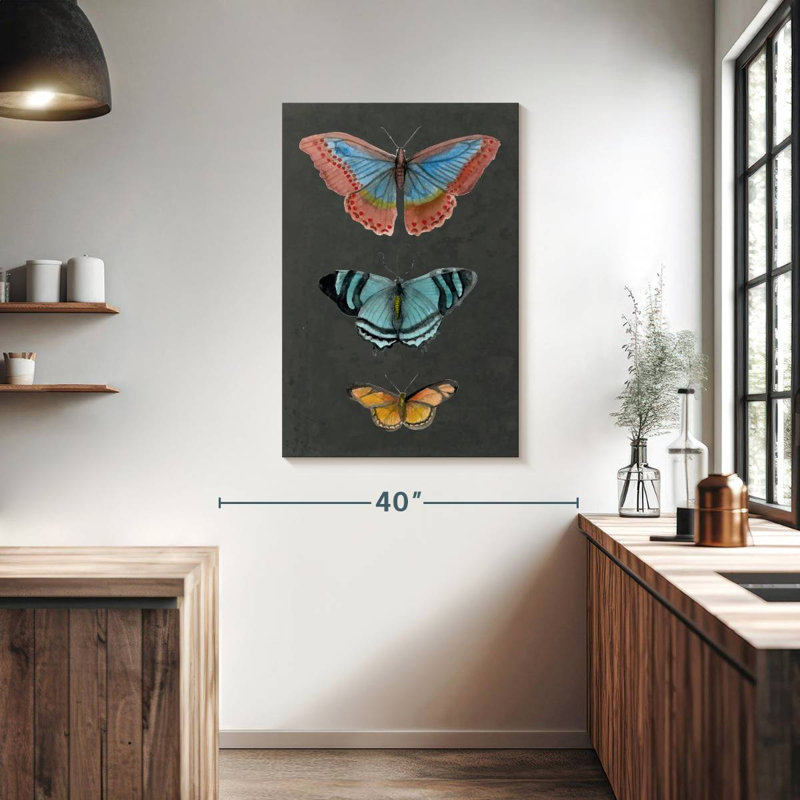 Butterflies On Slate II, H 39 po x l 26 po