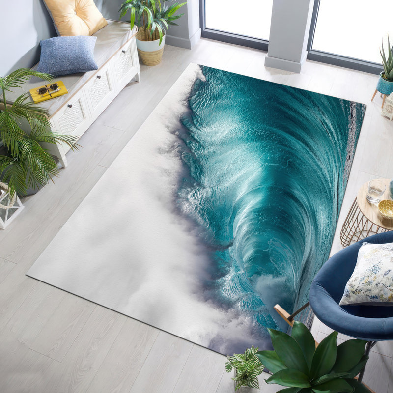 Large Elegant Floral Design Soft Pile Printed Rug Ideal for Enhancing Your Living Room or Bedroom Decor