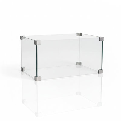 30" Square Transparent Glass Of Tempered Character For Fire Pit Burners, Wind - Proofing Trait Stable Flame, Sophisticated Style Design To Match Decor, Simple Install And , 17.79 Inches Deep, 4.06