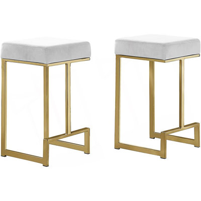 Set of 2 Backless Metal Counter Height Stools