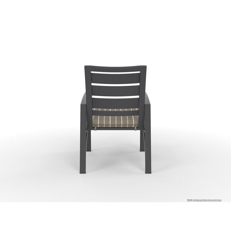 Outdoor Dining Armchair, Harris Stone, Carbon Black