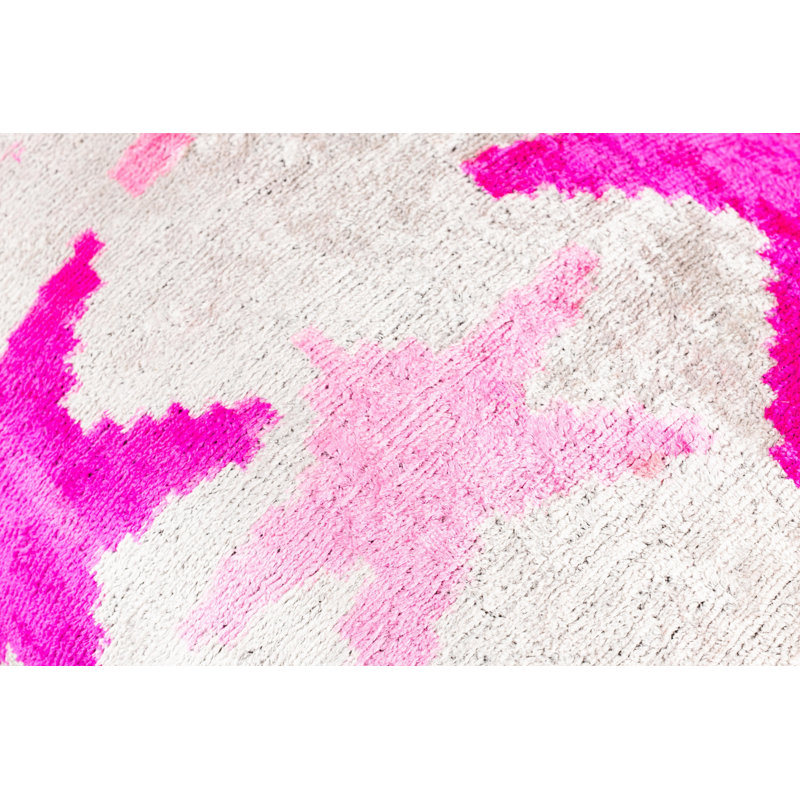 Silk Lumbar Rectangular Pillow Cover & Insert, Pink/Abstract/Geometric Shapes