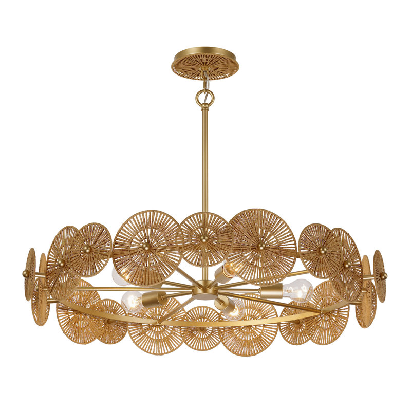 Abbott 5-Light Pendant in Distressed Gold by Breegan Jane
