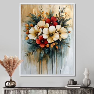 «Vibrant Garden of Farmhouse Flowers» - art mural fleurs