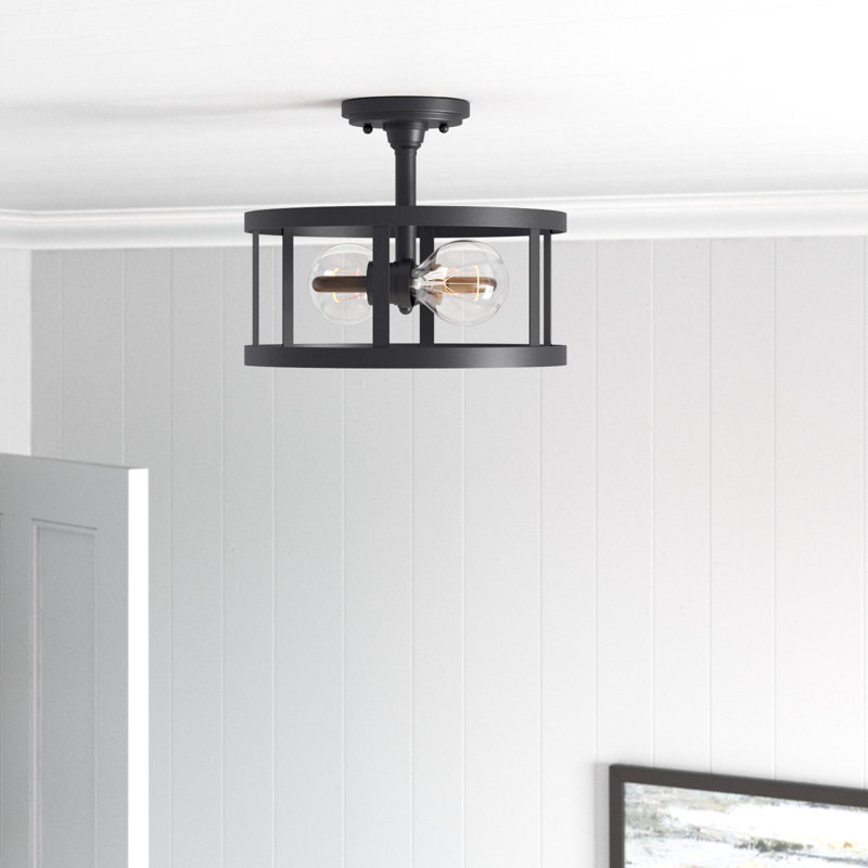 Plafonnier semi-encastré en cage 12 po à 2 lumières Tamar