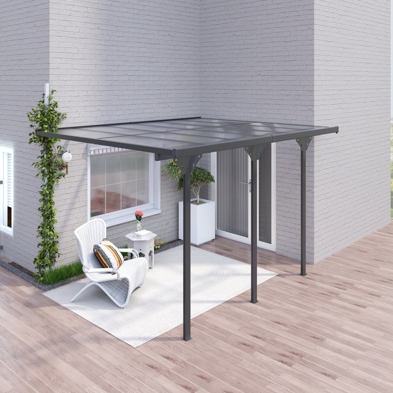 10 Ft. W x 10 Ft. D Aluminum Pergola with Canopy, 12' x 10'