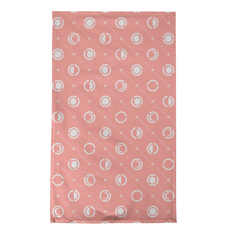Torchon Moon phases, Orange lever de soleil / blanc, Polyester sergé