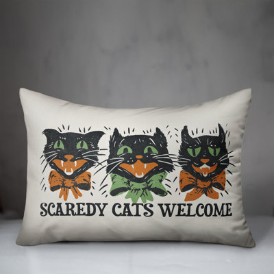  Scaredy Cats Welcome Retro Lumbar Pillow