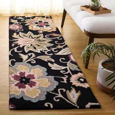Tapis d'intérieur en laine et coton touffeté à la main Blossom