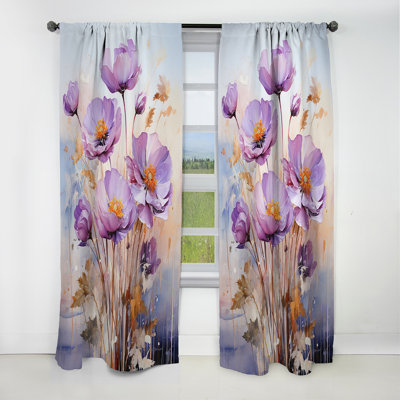 Mystic Moments I - rideau occultant en velours floral Buttercups - 1 panneaux