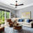 52" 3-Blade Woven Rattan Ceiling Fan With LED Light And Remote Control-2010988664