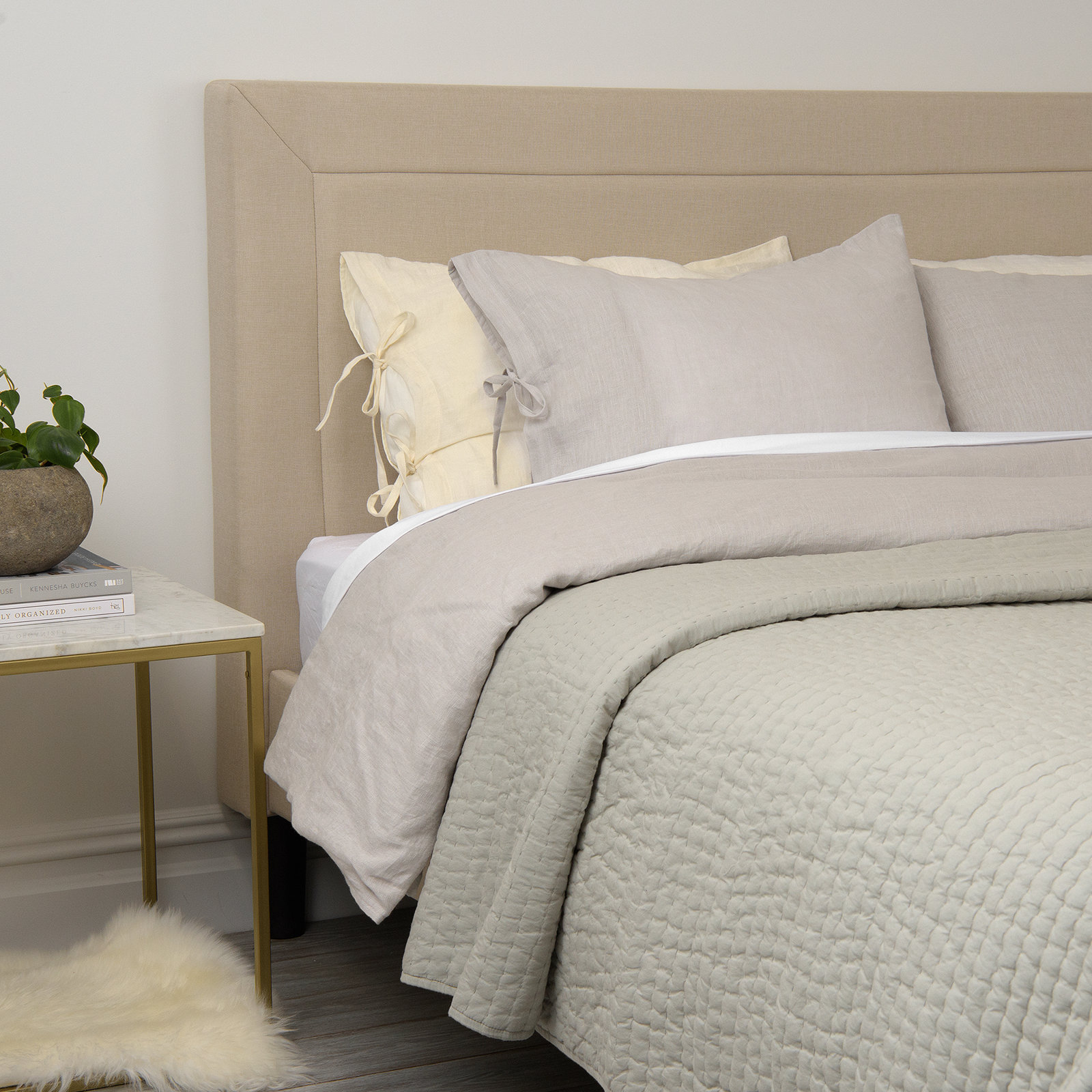 Cotton Quilt Set, King Quilt, Sage