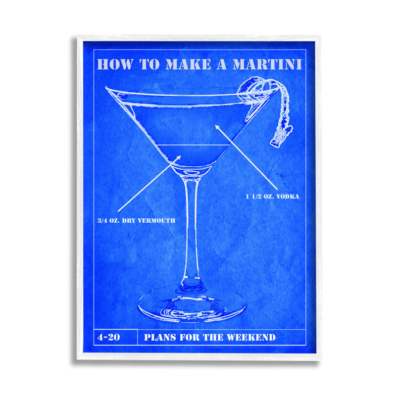 Comment faire un dessin de martini, estampe numérique par Marcus Jules, H 30 po x l 24 po x P 1,5 po