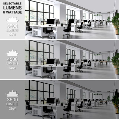 NUWATT 4 Pack 2x4 LED Panel for Drop-in Ceiling, 50W, Super Bright 5500LM, 0-10V Dimmable Flat Backlit Lay in Fixture, Flicker Free Office Lights, 120V-277V, ETL Listed