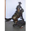 Statue géante en bronze de cowboy Remington - Taille: L 66 po x l 30 po x H 58 po.