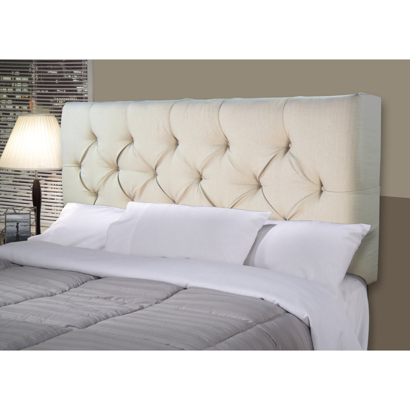 Tête de lit à panneau rembourré Lerman, Double, Beige