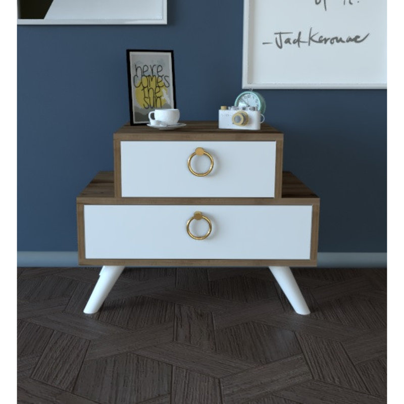 Paradiso 63cm W Particle Board / Chipboard Bedside Table