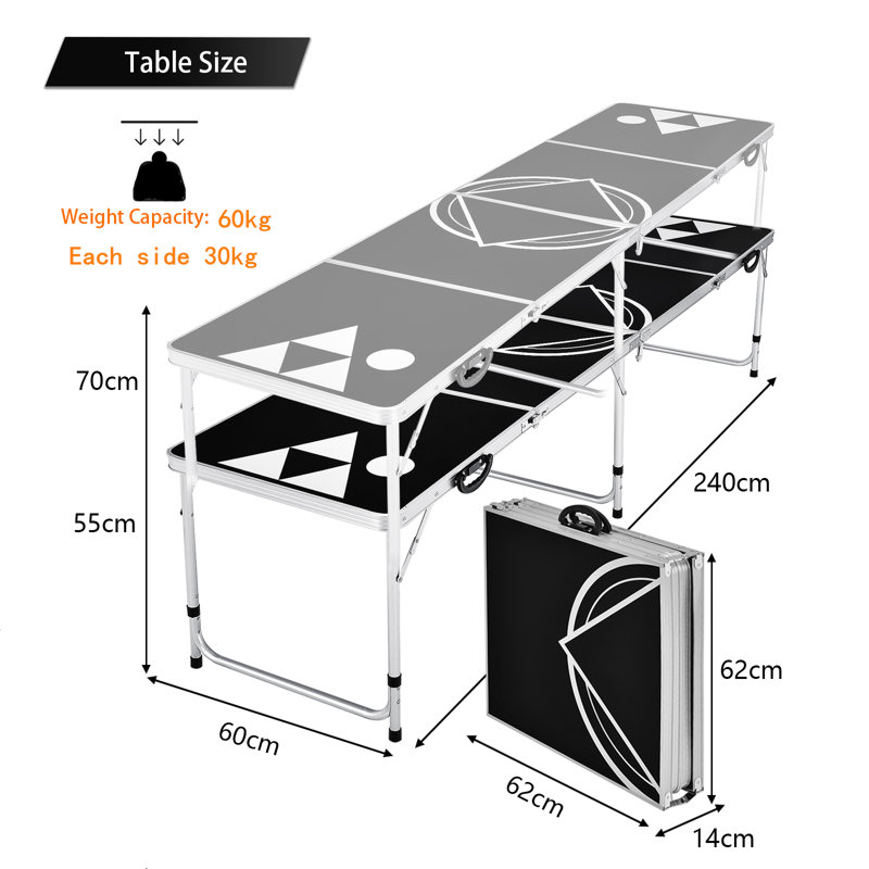 Jefferson Rectangular Metal Folding Outdoor Camping Table , 240cm cm W 60cm cm D