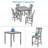 5 Piece Dining Table Set, Wooden Dining Square Table Set for 4, Counter Height Kitchen Table Set with Square Table and 4 Upholstered Chairs for Small Space, Grey