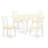 5 Piece Kitchen Table Set for 4 Includes a Rectangle Dining Room Table with Dropleaf and 4 Linen Fabric Upholstered Dining Chairs, 36x54 Inch, Linen White-672245336-672245339-672245340
