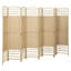 Paravent 8 panneaux pliable avec cadre en bois d'acacia et bambou naturel