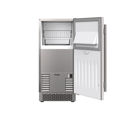 Avallon 15 Outdoor Gourmet Ice Maker With Drain Pump And Stainless Steel Door - Right Hinged