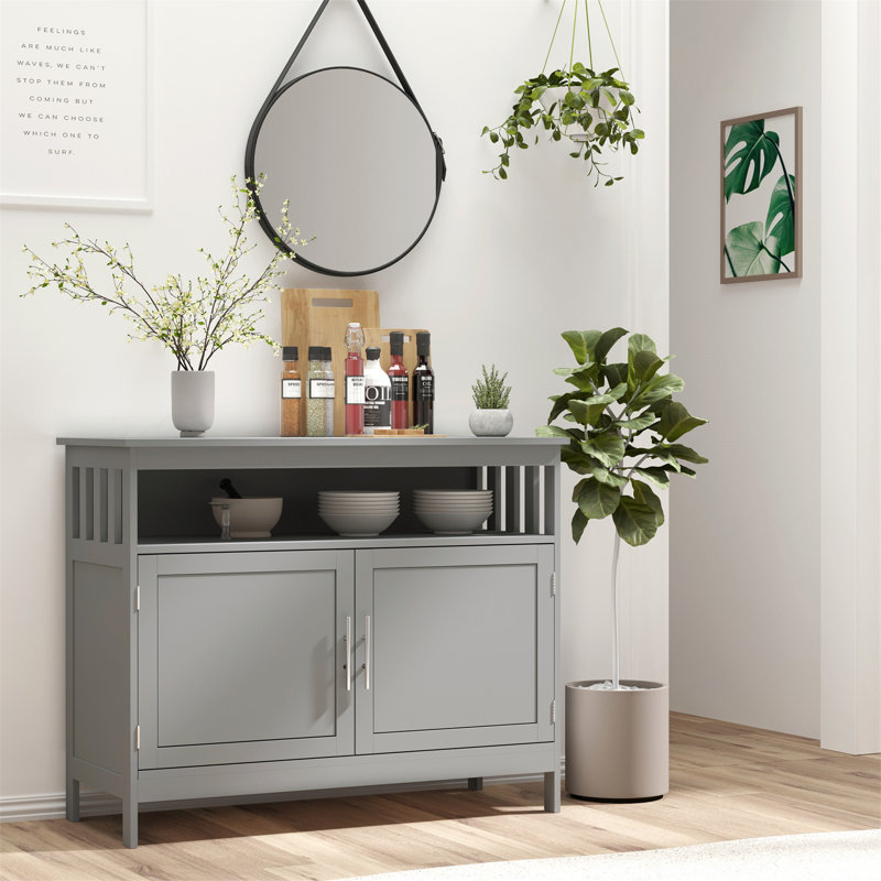 Buffet polyvalent et élégant avec beaucoup d'espace de rangement, Gris
