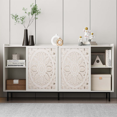 Mobilier de salon Mid-Century moderne, meuble télé polyvalent et rangement pour la cuisine, idéal comme table, buffet et armoire décorative