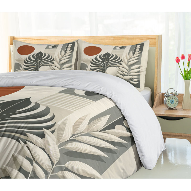 Monstera Duvet Cover, California King Duvet Cover + 2 Standard Shams