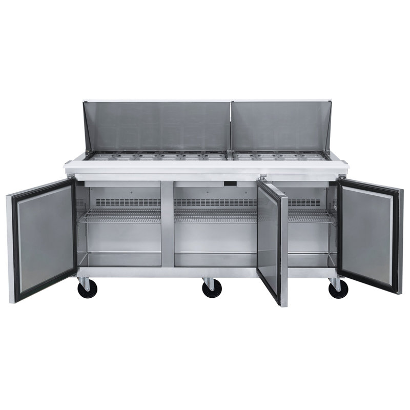 72.25" Stainless Steel 3-Door Commercial Food Prep Table