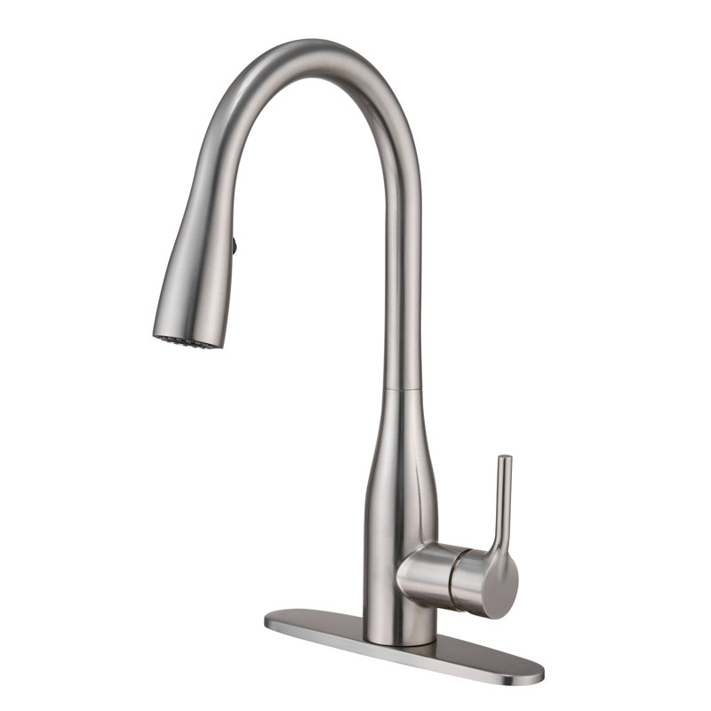 Mondawe Pull Down Kitchen Faucet, Silver