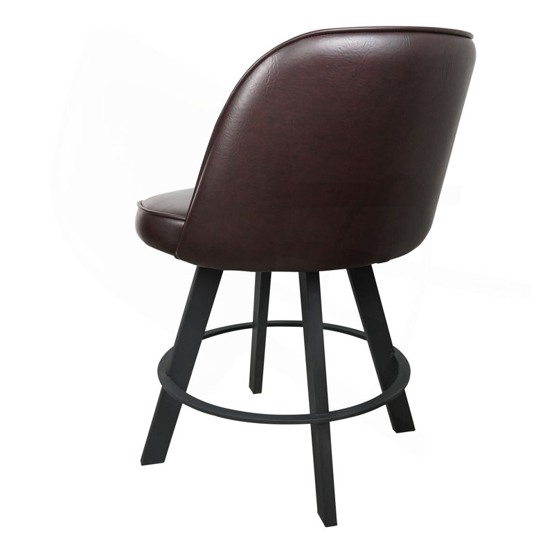 Ensemble de 2 tabourets de bar pivotants avec siège en métal et siège de bar pivotant commercial - assemblage requis, Brun